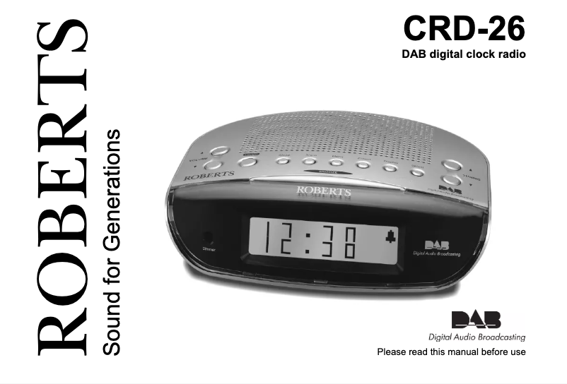 Page 1 de la notice Manuel utilisateur Roberts CRD-26