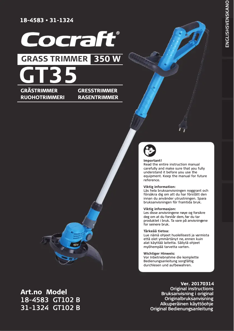 Página 1 del manual Manual de usuario Cocraft GT35