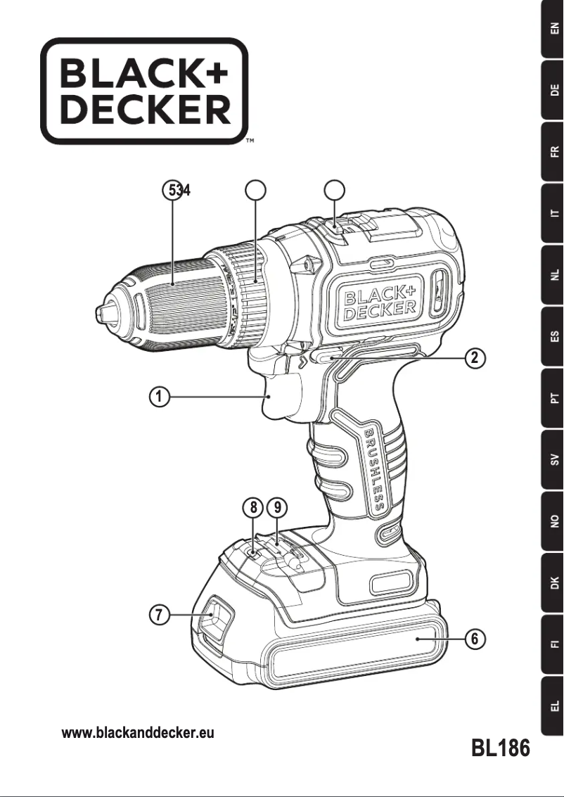 Page 1 de la notice Manuel utilisateur Black & Decker BL186