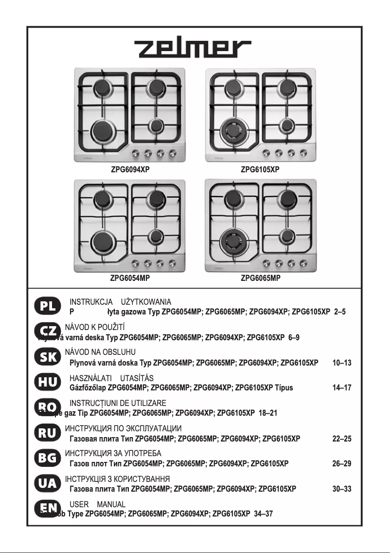 Image de la première page du manuel de l'appareil ZPG6065MP