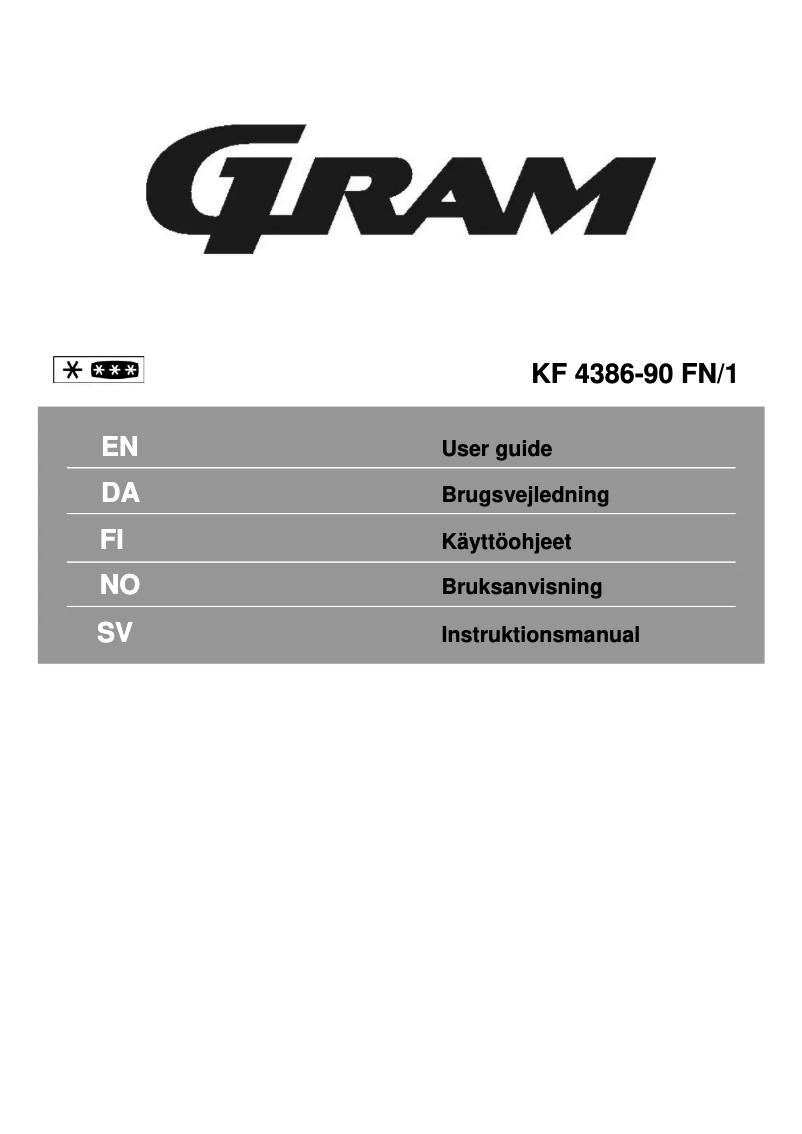 Page n°1 - Manuel utilisateur Gram KF 4386-90 FN/1
