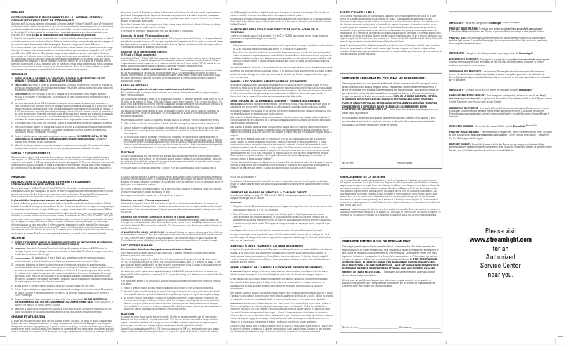 Page n°1 - Manuel utilisateur Streamlight E-Spot