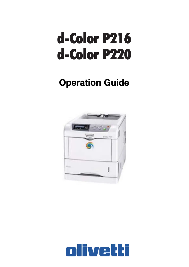 Page n°1 - Manuel utilisateur Olivetti d-Color P216