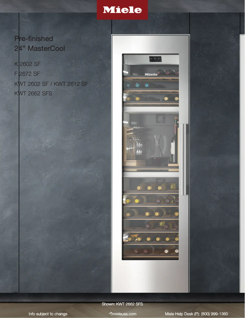 Page 1 de la notice Fiche technique Miele F 2672 SF