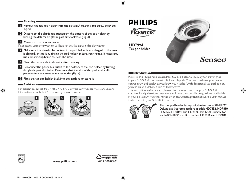 Page 1 of the manual User Manual Philips HD7994