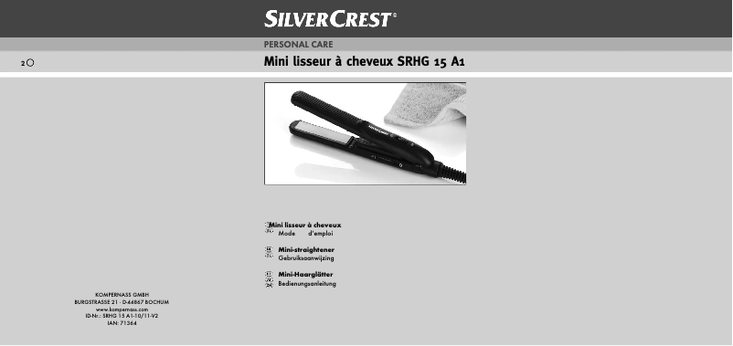 Page 1 de la notice Manuel utilisateur SilverCrest SRHG 15 A1