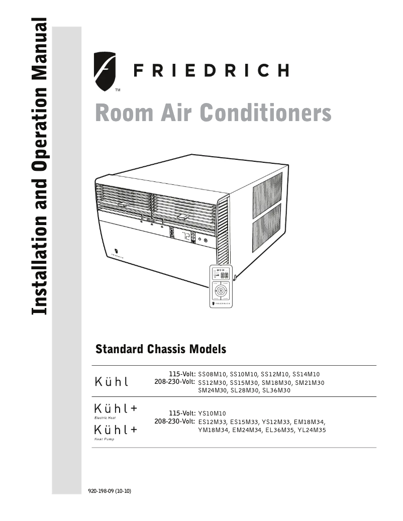Page n°1 - Manuel utilisateur Friedrich Kühl SS08M10