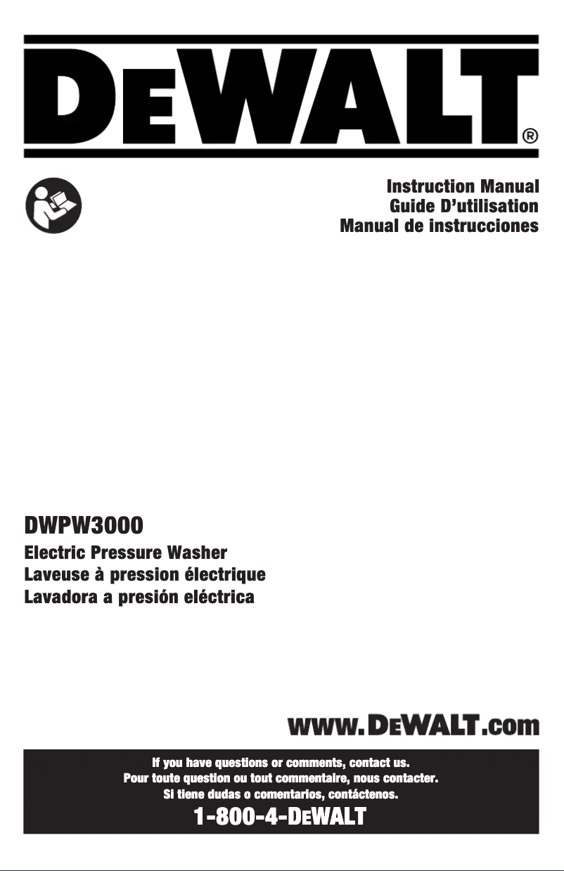 Page n°1 - Manuel utilisateur DeWalt DWPW3000