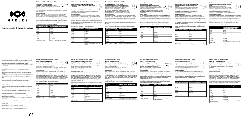 Page 1 de la notice Manuel utilisateur House of Marley Positive Vibration EM-JH011