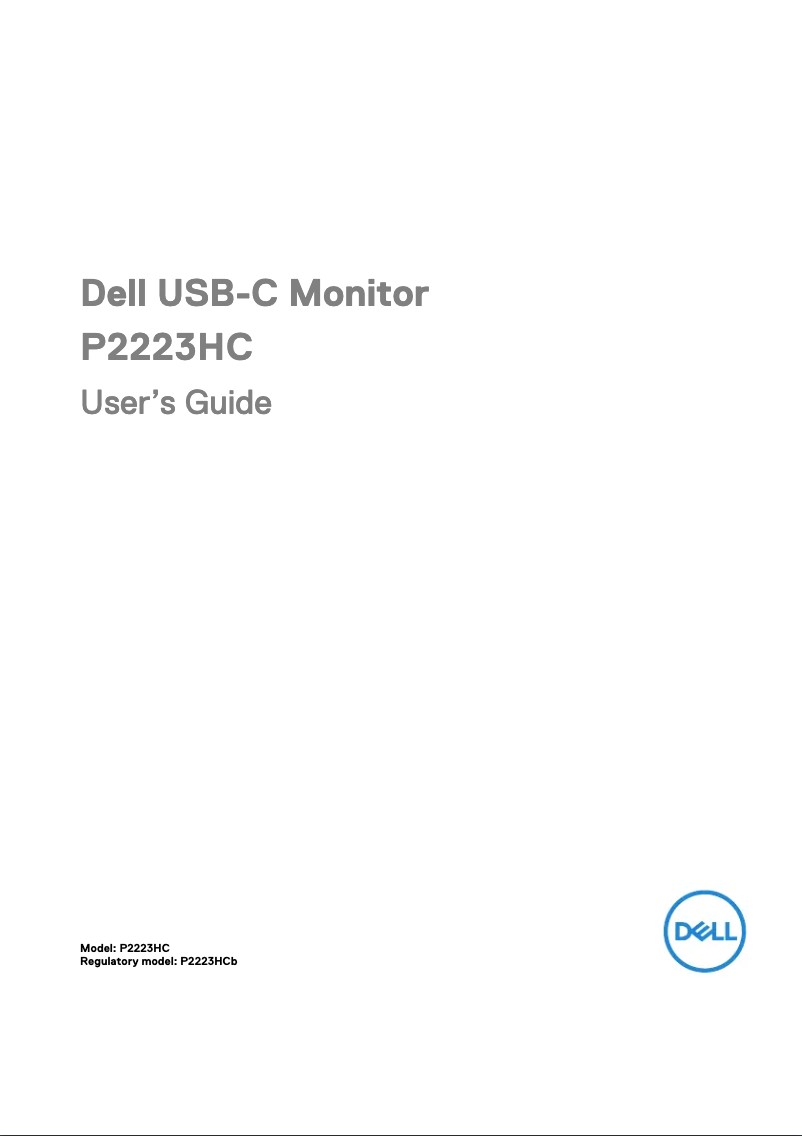 Page 1 de la notice Manuel utilisateur Dell P2223HC
