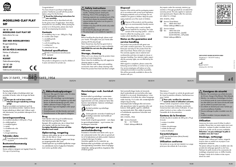 Page 1 de la notice Manuel utilisateur Playtive IAN 315693