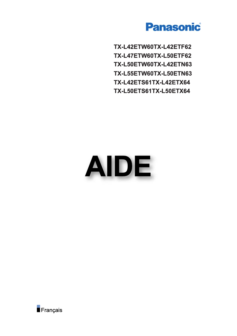 Image de la première page du manuel de l'appareil TX-L50ETS61