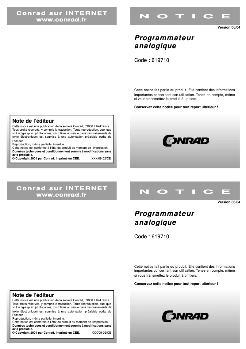 Page n°1 - Manuel utilisateur Suevia 346 K 15
