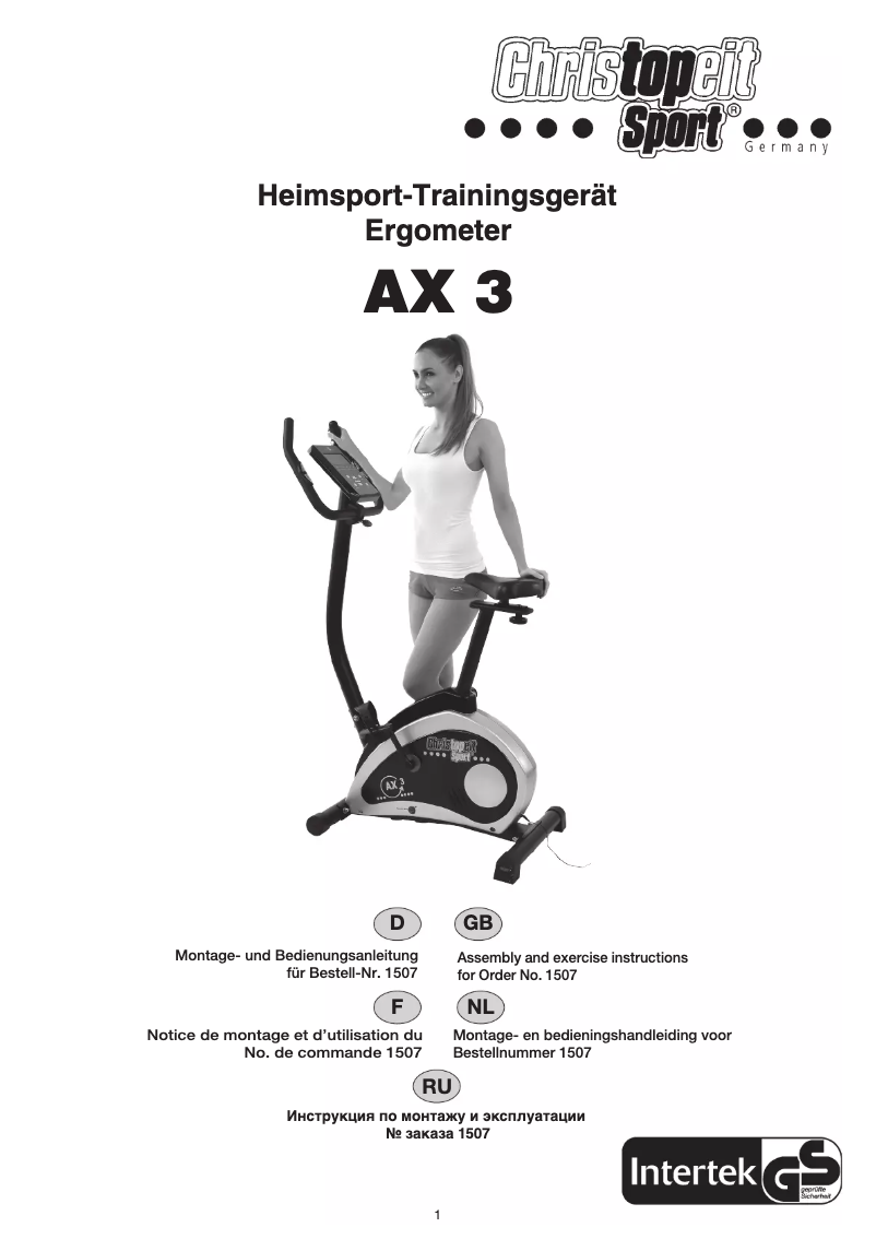 Page 1 de la notice Manuel utilisateur Christopeit AX 3
