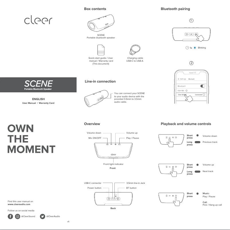 Image de la première page du manuel de l'appareil Scene