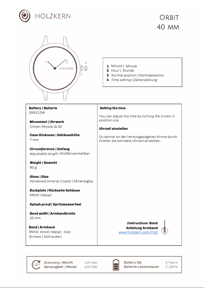 Page 1 de la notice Manuel utilisateur Holzkern Juno