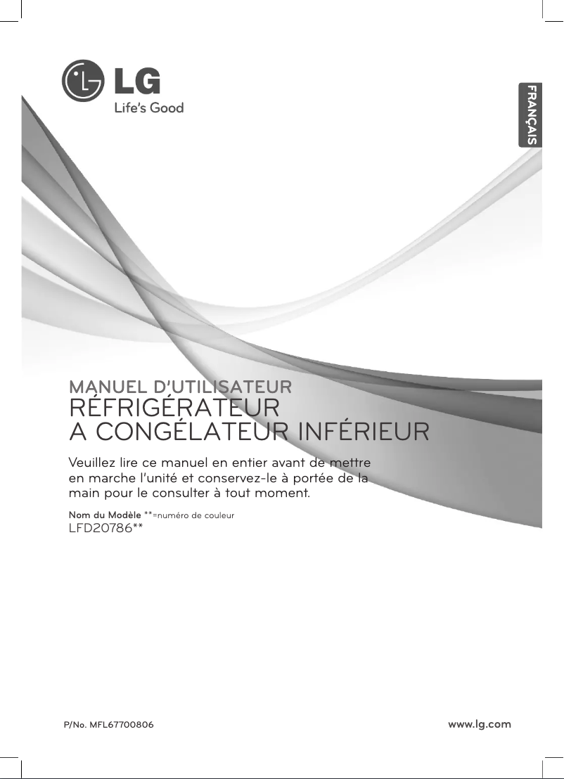 Image de la première page du manuel de l'appareil LFD20786SB