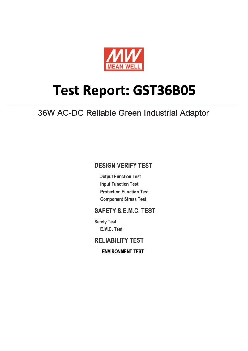 Page n°1 - Fiche technique Mean Well GST36B05-P1J