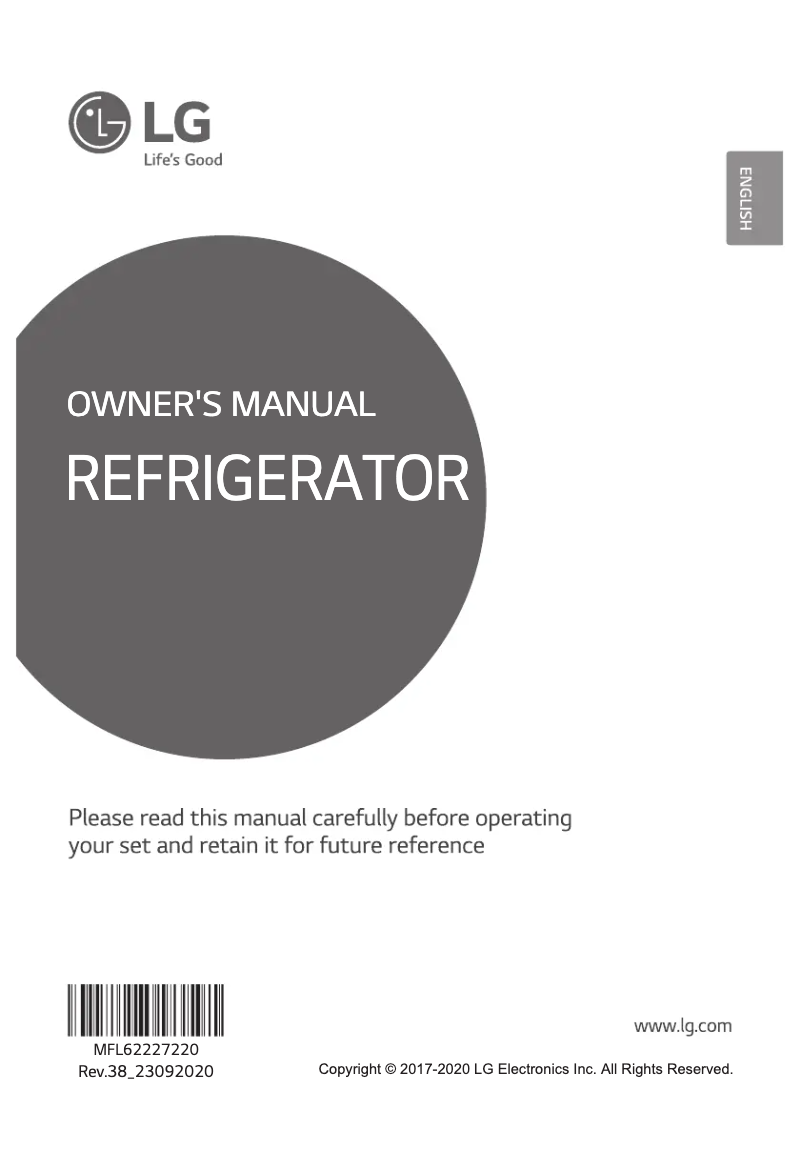 Page 1 de la notice Manuel utilisateur LG GL-B292RVBN