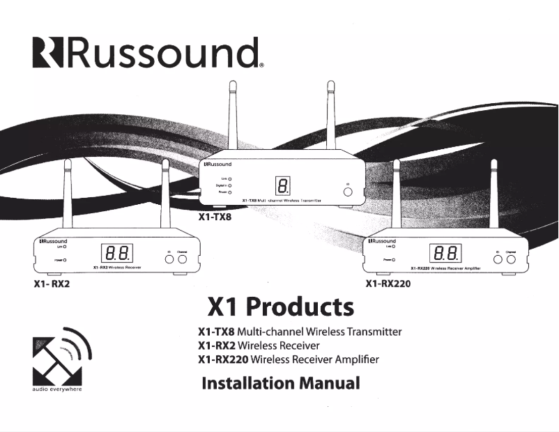Page n°1 - Manuel utilisateur Russound X1-TX8