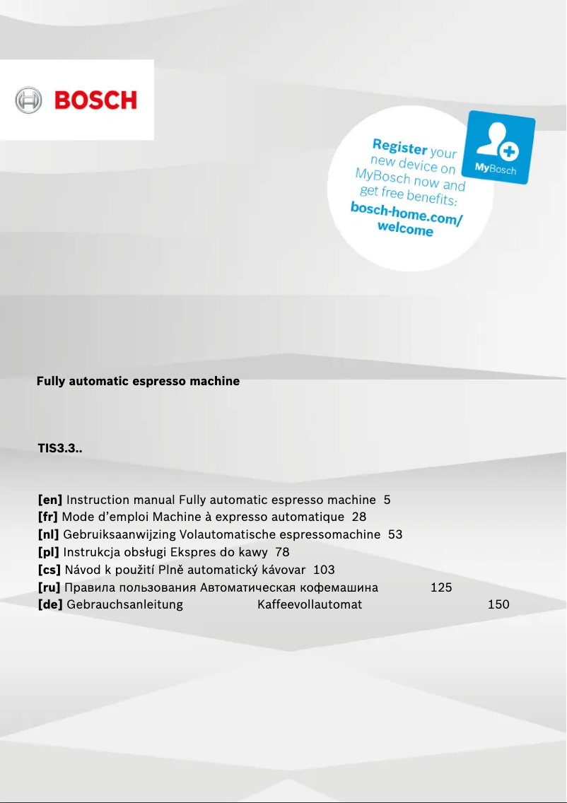 Page 1 de la notice Manuel utilisateur Bosch VeroCup 300 TIS30321RW