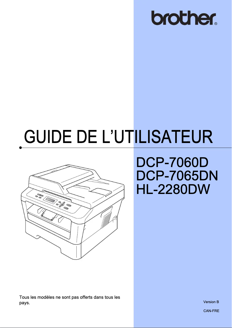 Image de la première page du manuel de l'appareil DCP-7060D