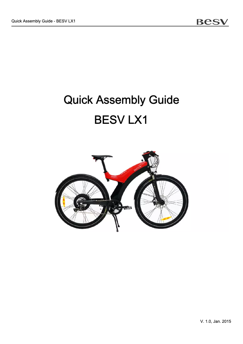 Page 1 de la notice Manuel utilisateur BESV LX1