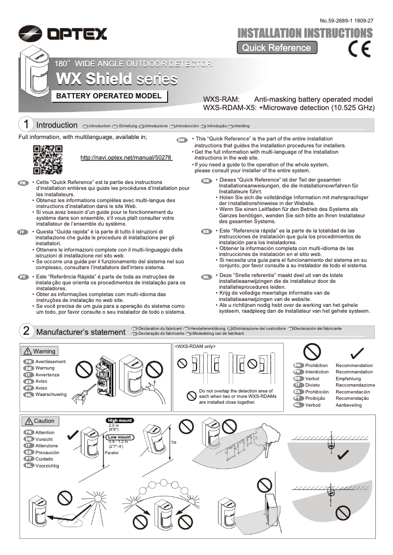Image de la première page du manuel de l'appareil WXS-RAM