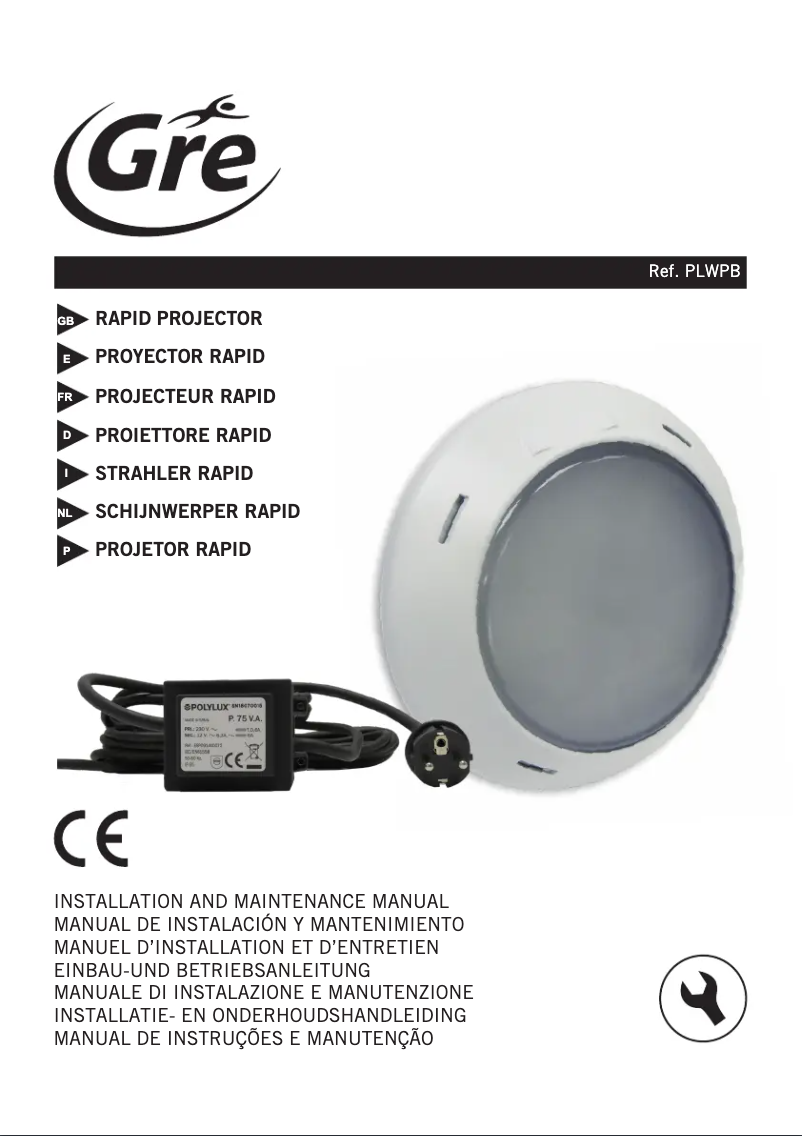 Page 1 de la notice Manuel utilisateur Gre PLWPB