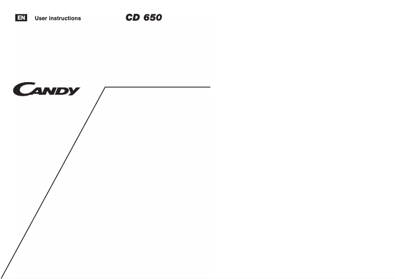 Page n°1 - Manuel utilisateur Candy CD 650 UK