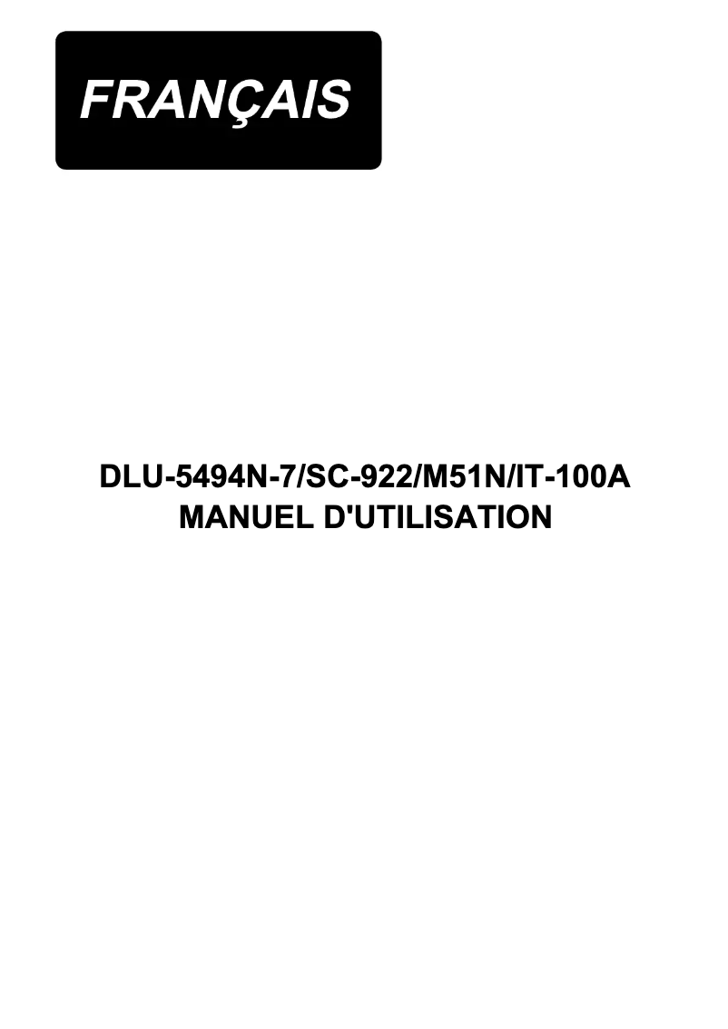 Page 1 de la notice Manuel utilisateur Juki M51N
