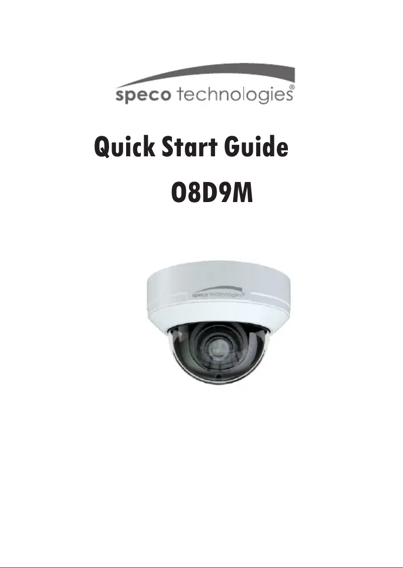 Page n°1 - Guide de démarrage rapide Speco Technologies O8D9M