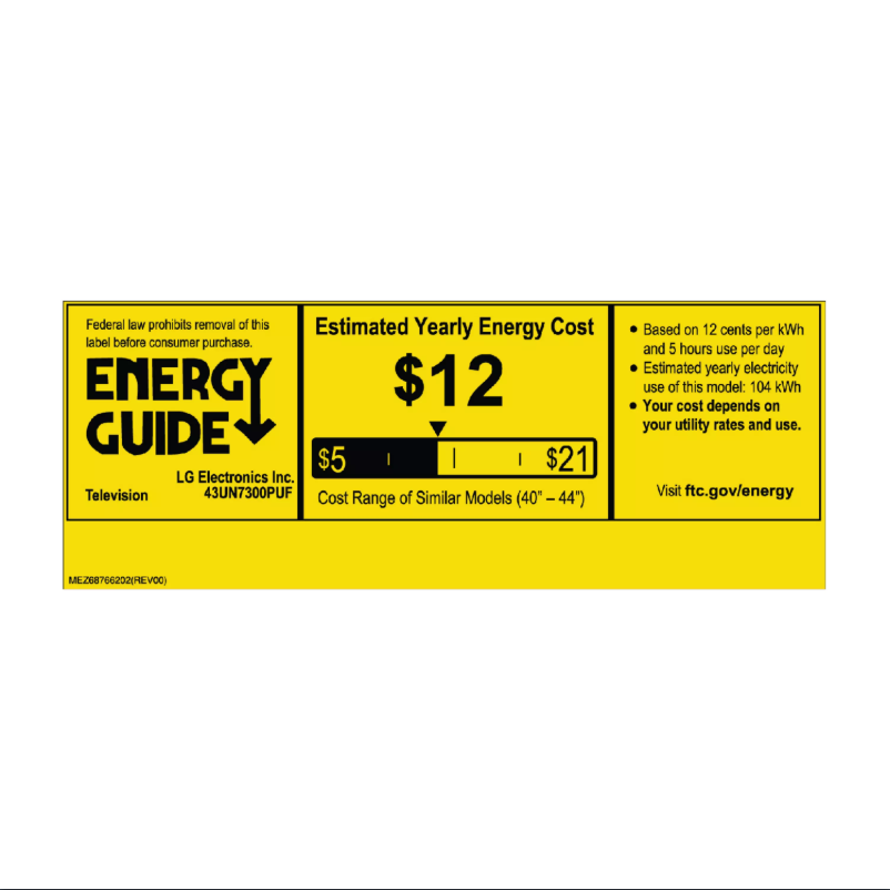 Página 1 del manual Etiqueta energética LG 43UM6910PUA