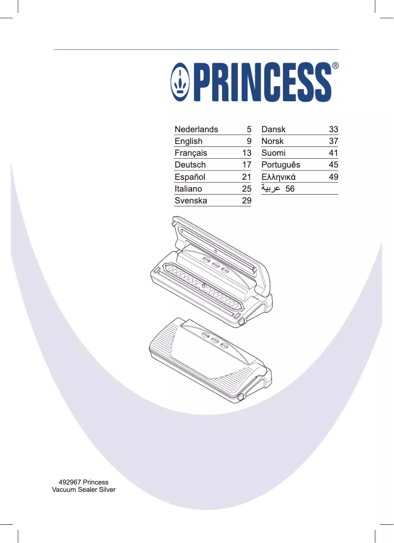 Page n°1 - Manuel utilisateur Princess Vacuum Sealer Silver 492967