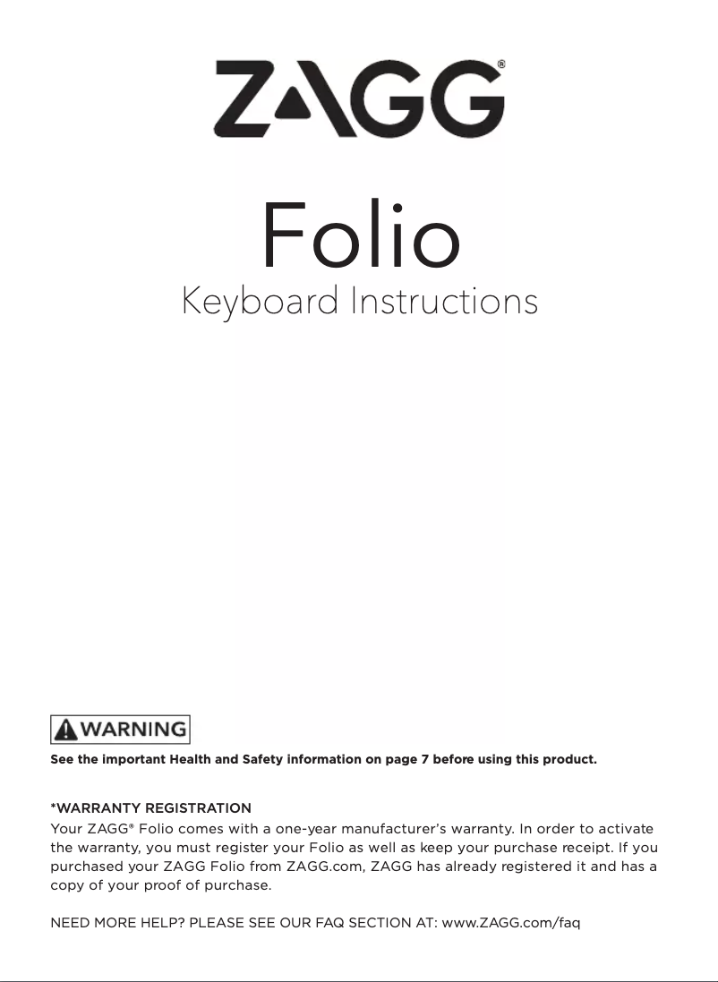 Página 1 del manual Manual de usuario Zagg ID6ZFN-BBF