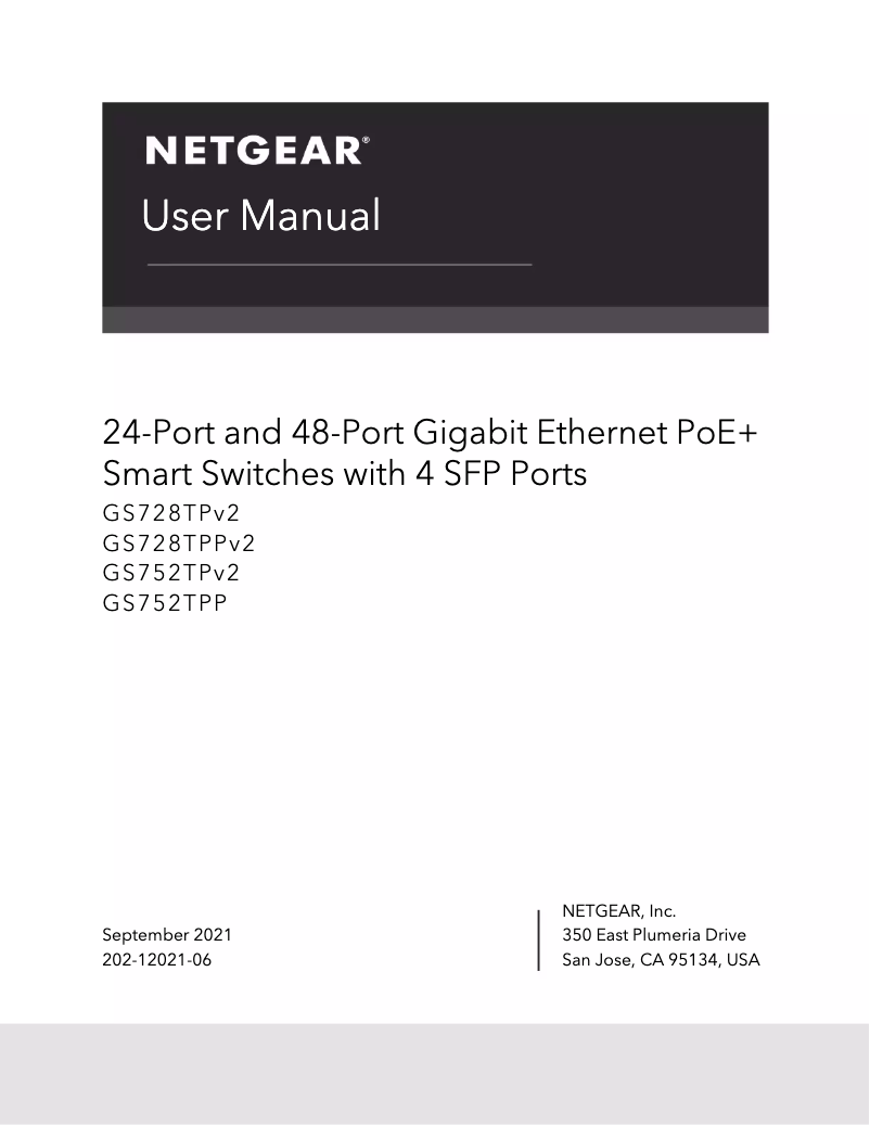 Page n°1 - Manuel utilisateur Netgear GS728TPPv2