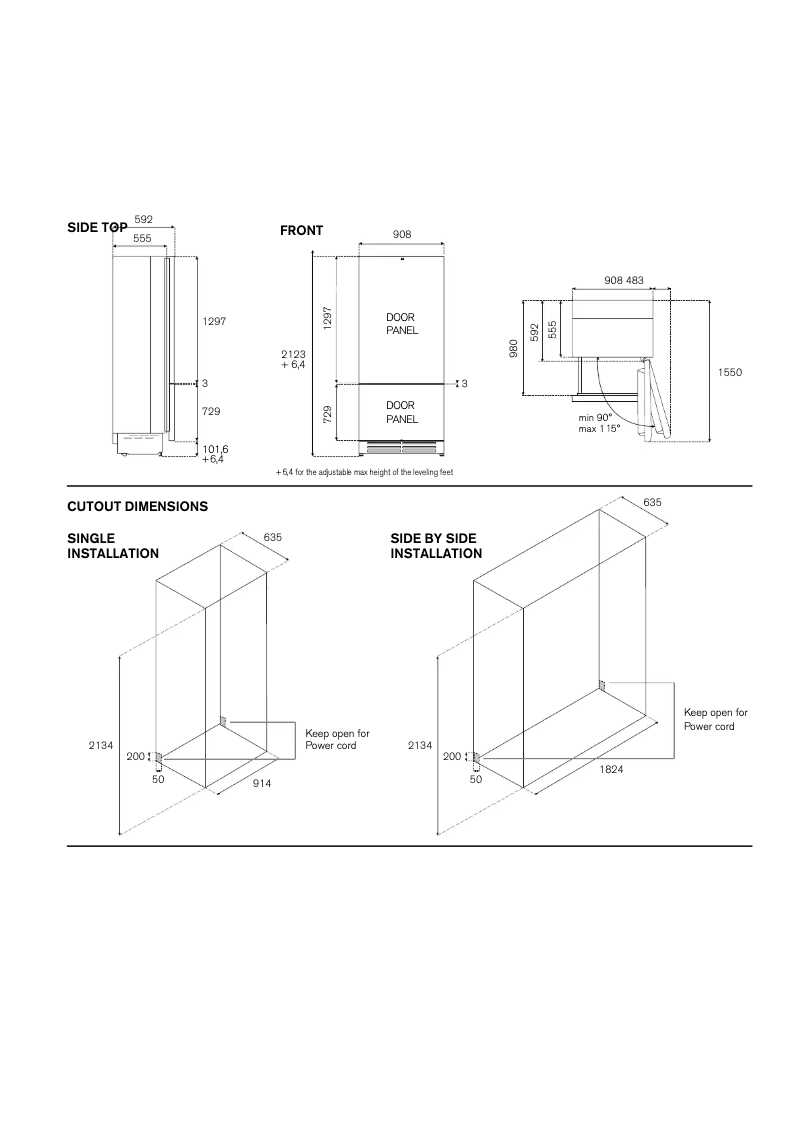 Page 1 de la notice Instructions / montage Bertazzoni RBM90S5FPNS