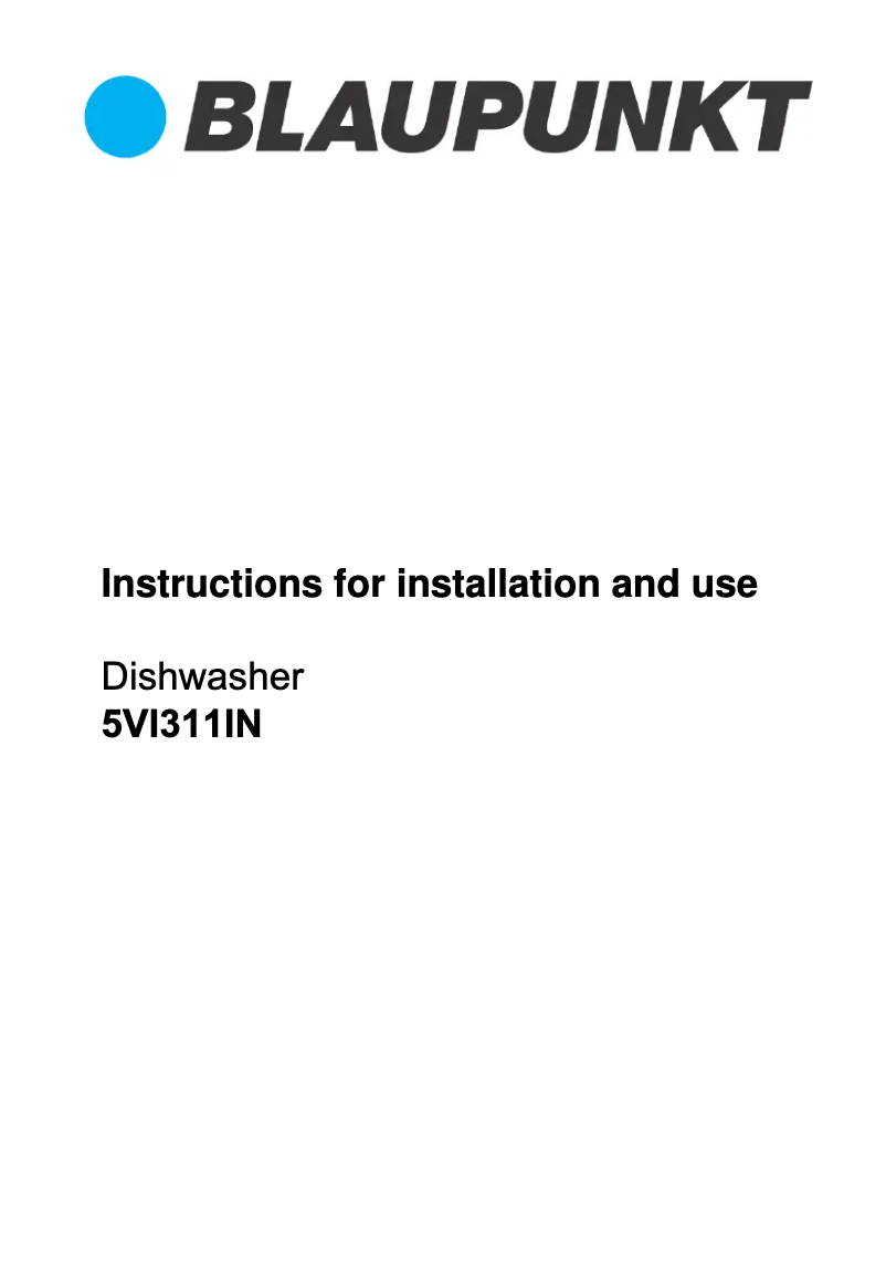 Page n°1 - Guide d'installation Blaupunkt 5VI311IN
