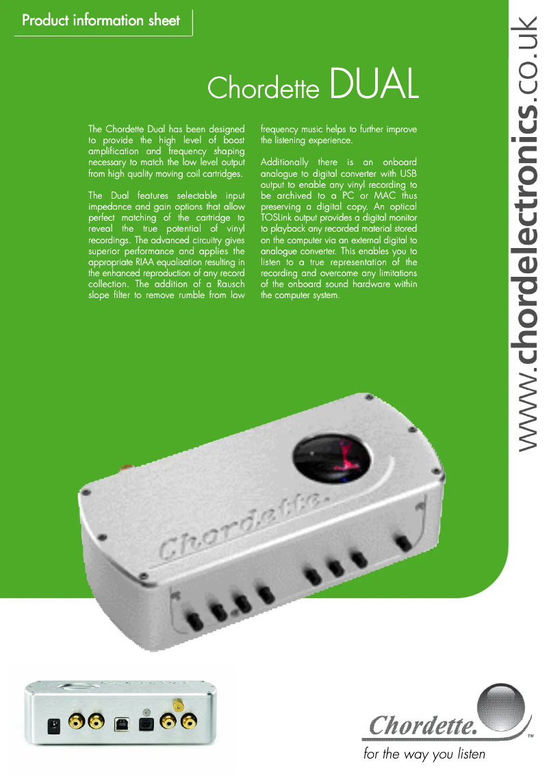 Page n°1 - Manuel utilisateur Chord Dual