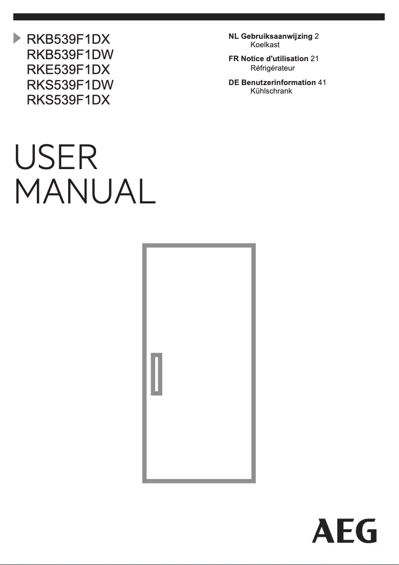 Page n°1 - Manuel utilisateur AEG RKB539F1DW