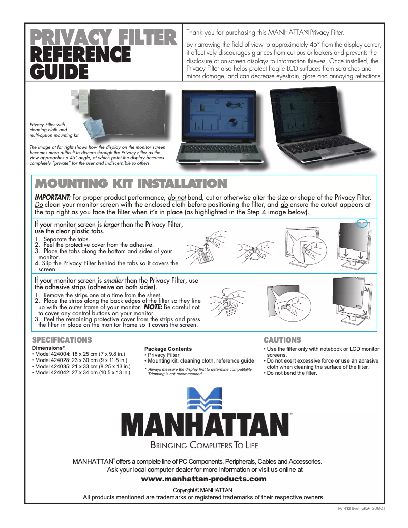 First page image of the manual for 424042