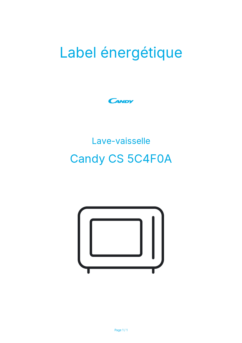 Image de la première page du manuel de l'appareil CS 5C4F0A