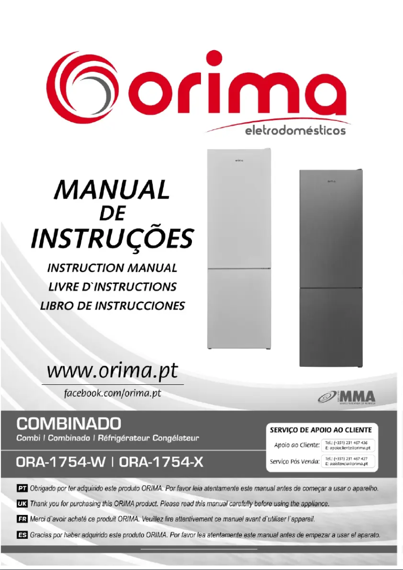 Page 1 de la notice Manuel utilisateur Orima ORA-1754-X