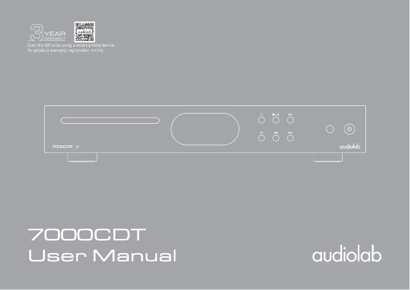 Page n°1 - Manuel utilisateur Audiolab 7000CDT