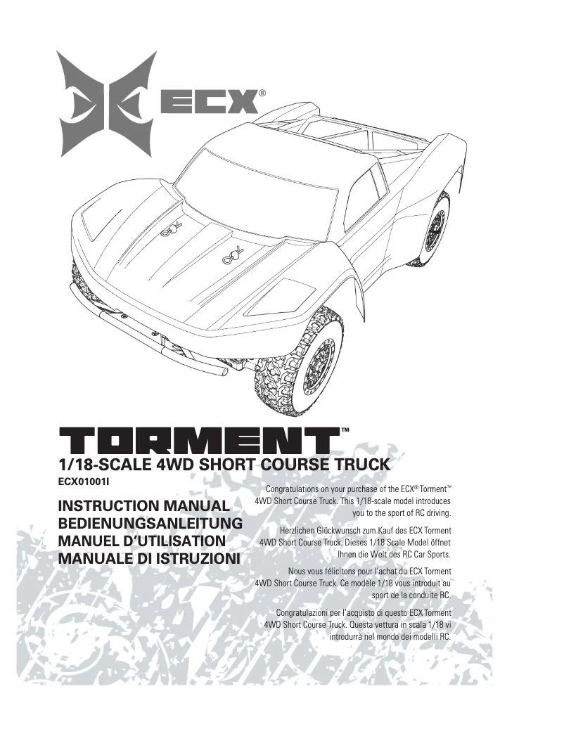Page n°1 - Manuel utilisateur ECX Torment ECX01001