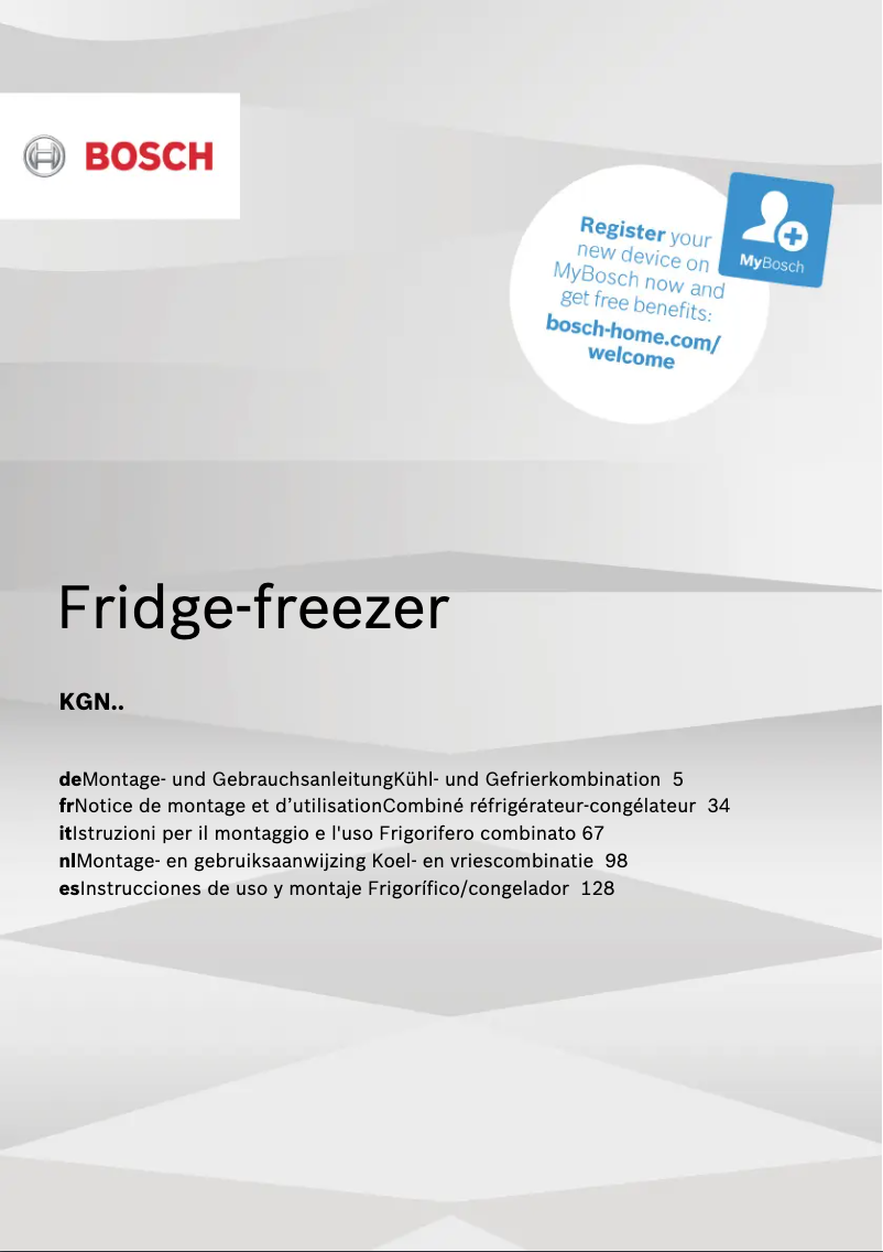 Image de la première page du manuel de l'appareil KGN56HI3P