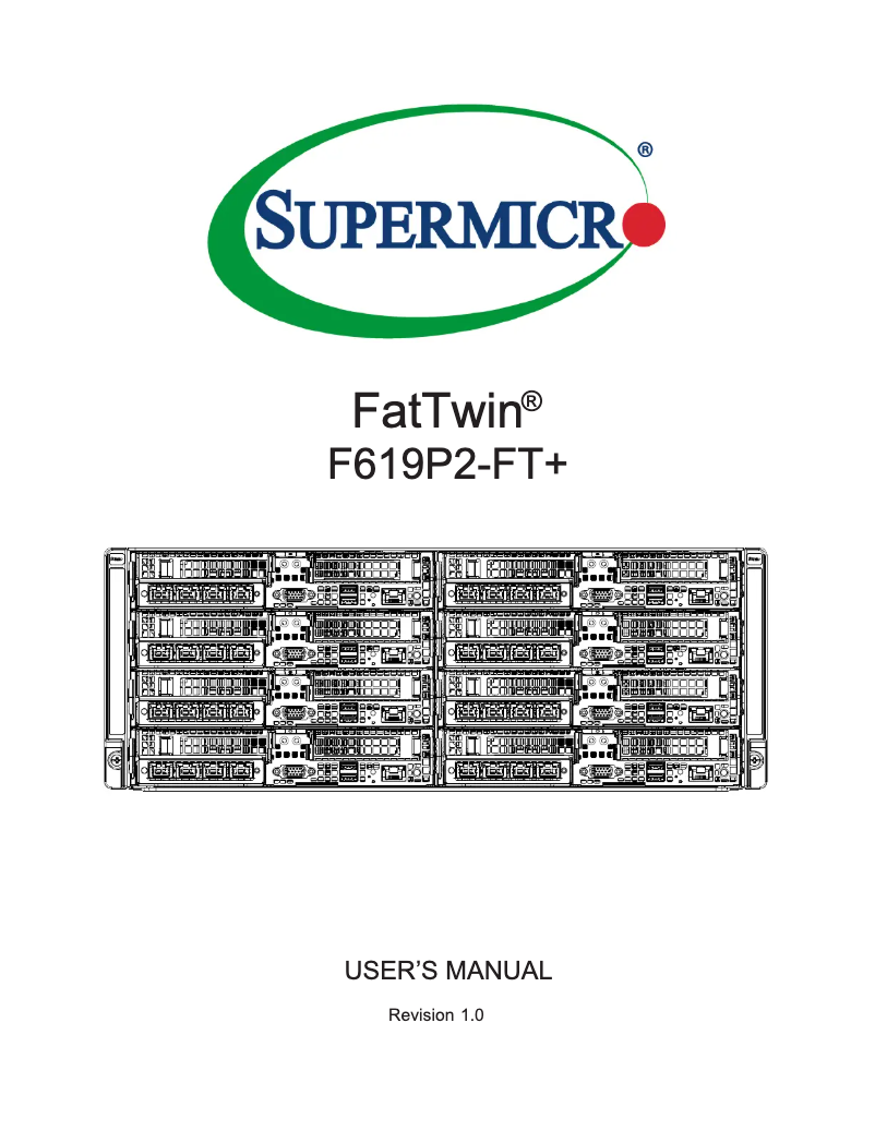 Page 1 de la notice Manuel utilisateur Supermicro SuperServer F619P2-FT+