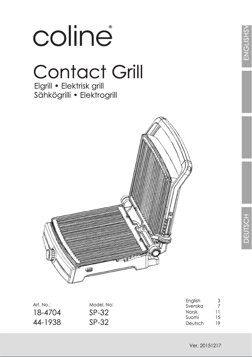 Page 1 of the manual User Manual Coline SP-32