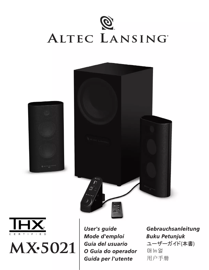 Page n°1 - Manuel utilisateur Altec Lansing MX5021