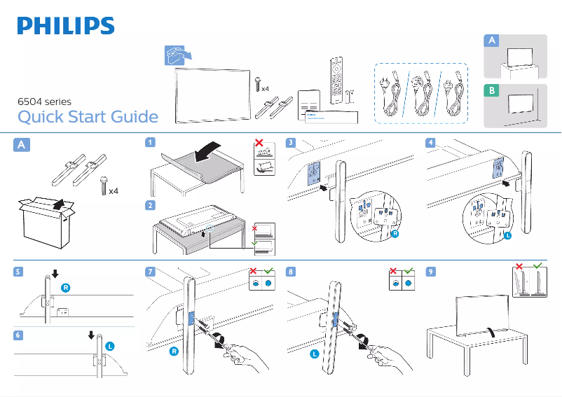 Page n°1 - Guide de démarrage rapide Philips 43PUT6504